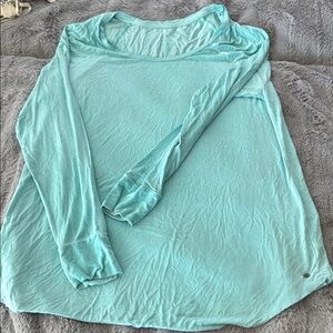 American Eagle Outfitters Light Aqua Long-Sleeve Tee